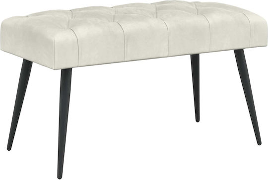 Velvet Dining Bench Cream 80x40x46cm