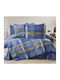 MayHome Set Bed Sheets Single with Rubber Hugger 100x200+25cm Light Blue 3 Pieces