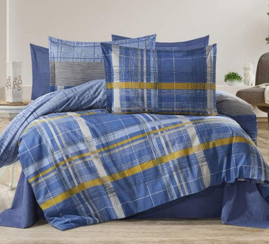 MayHome Σετ Σεντόνια Μονά με Λάστιχο 100x200+25εκ. Γαλάζιο (3τμχ)