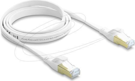 DeLock Flaches U/FTP (STP) Kat.8.1 Netzwerkkabel Ethernet 1m Weiß