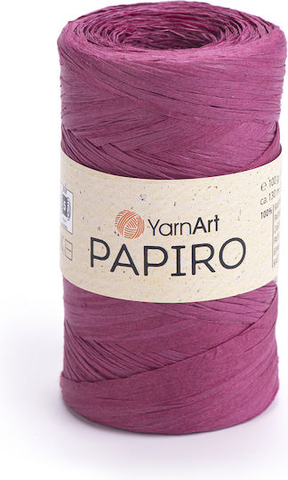 Yarnart Papiro 1322 Fuchsienfarben Strickgarn 100% Raffia Paper 100g 130m