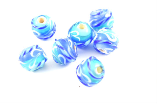 Mărgea Murano Albastră 17mm 10 Bucăți/mrn70 10 Bucăți