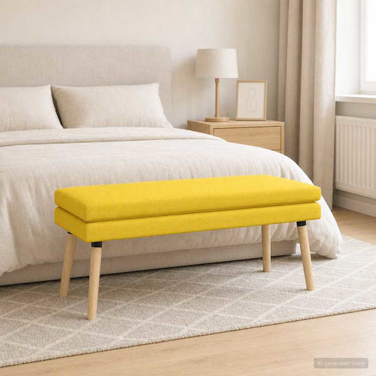 Stoff-Tabouret Mit Weichem Gelber Stoffbezug 110x40x47cm