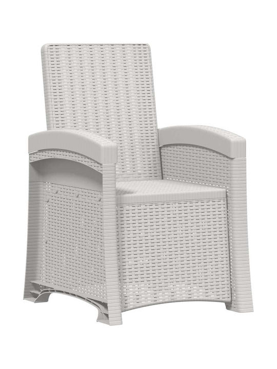 Fotoliu De Exterior Din Rattan Alb Cu Pernă 56x63x92cm