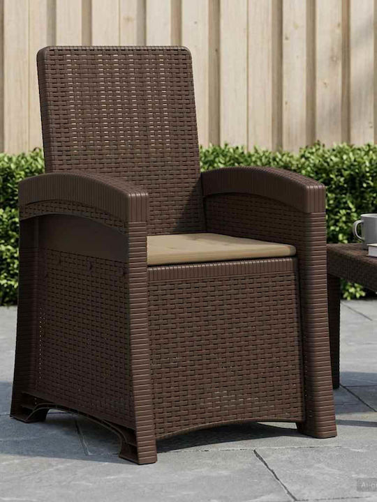 vidaXL Gartenstühle Rattan Braun 56x63x92cm