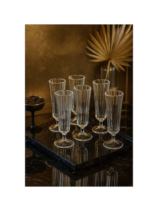 SteweHome Set Of Water Coffee/Freddo Liqueur/Ouzo Glasses In White Colour Goblet 150ml 6 Pieces