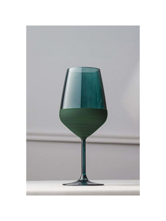 SteweHome Set of Glasses for White Wine Made of Glass in Green Colour 490ml 4 Pieces