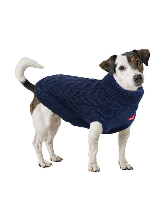 Pulover Tricotat Jacquard Pentru Câini Zolux Mărimea 45 Albastru