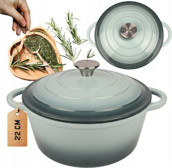Enamelled Cast Iron Pot 22cm 3l Hage Sea Salt