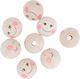 Wooden Beads Balls Faces 3cm 8pcs