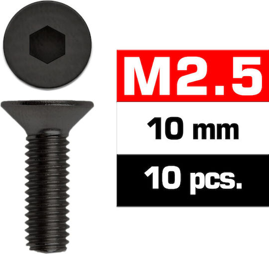 Șuruburi Cu Cap Plat Ultimate Racing M2.5x10mm 10 Bucăți