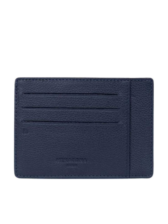 Leather Men's Wallet with RFID Blue