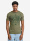 Sportliches T-Shirt Olive/Weiß
