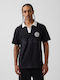Kurzarm Herrenbluse Schwarz