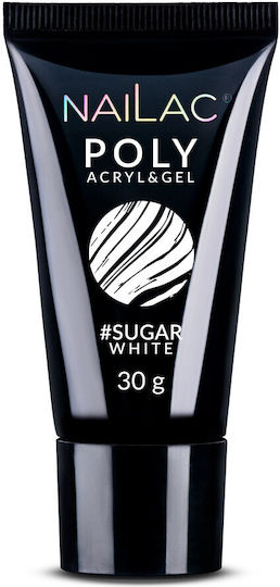 NaiLac Geluri Unghii Poly Acryl & Gel Sugar Alb