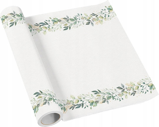 Non-woven Table Runner Eucalyptus Leaves Boho Tablecloth Communion Christening 40x500cm