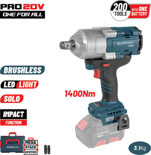 Bormann Pro BBP5391CA Brushless Μπουλονόκλειδο Μπαταρίας 20V Solo με Υποδοχή 3/4"