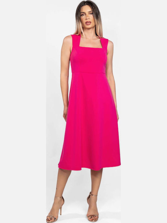 Summer Midi Dress for Wedding / Christening Fuchsia