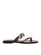 Leder Flache Sandalen Für Damen Braun