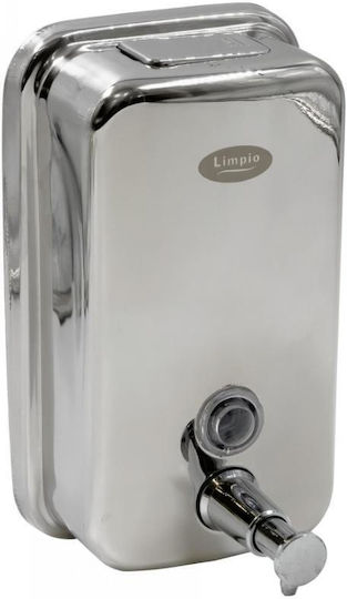 Limpio Sd80 Kommerzieller Seifenspender Glänzendes Edelstahl 800 ml Ausgestattet mit Füllstandsanzeige Schlüsselverschluss