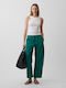 Women's Fabric Trousers with Rubber Band Baize Green