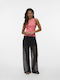 Pantaloni Largi Dama Wide Linie Negru