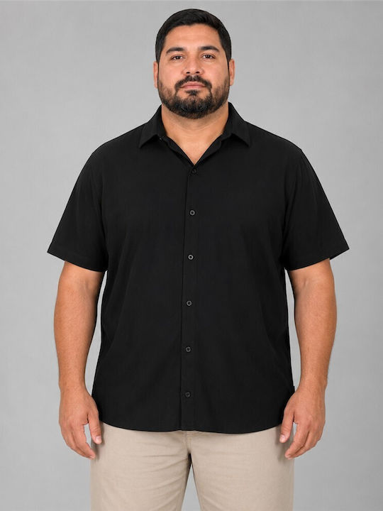 Plus-Size Kurzarmhemd in Weiter Passform Schwarz