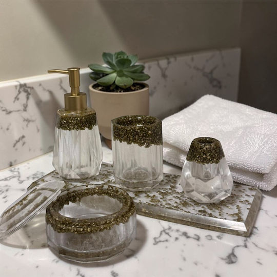 SteweHome Set Accesorii Baie Rășină Aurie