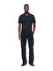 Men's Elastic Jeans Pants with Loose Tapered Fit Blue