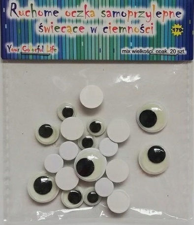 Glow-in--dark Moving Eyes Assorted Sizes 20 Pcs