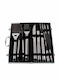 10-piece Grill Accessory Set Aluminum Case Long Utensils