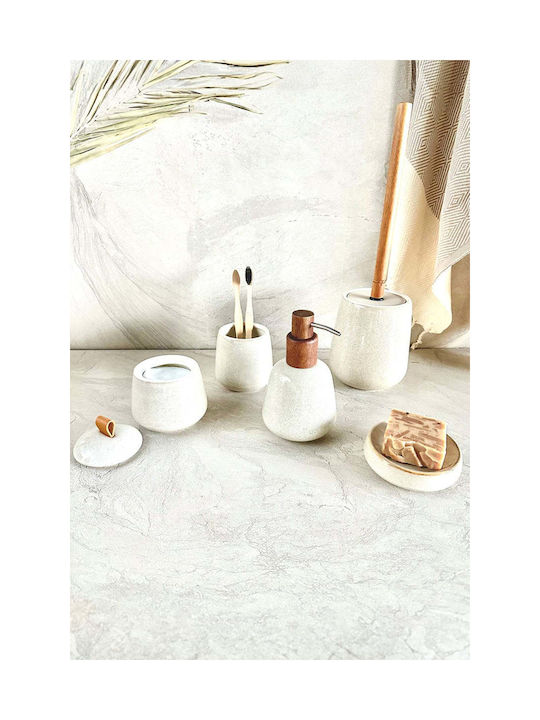 SteweHome Bathroom Accessory Set Ceramic Beige 5 Pieces