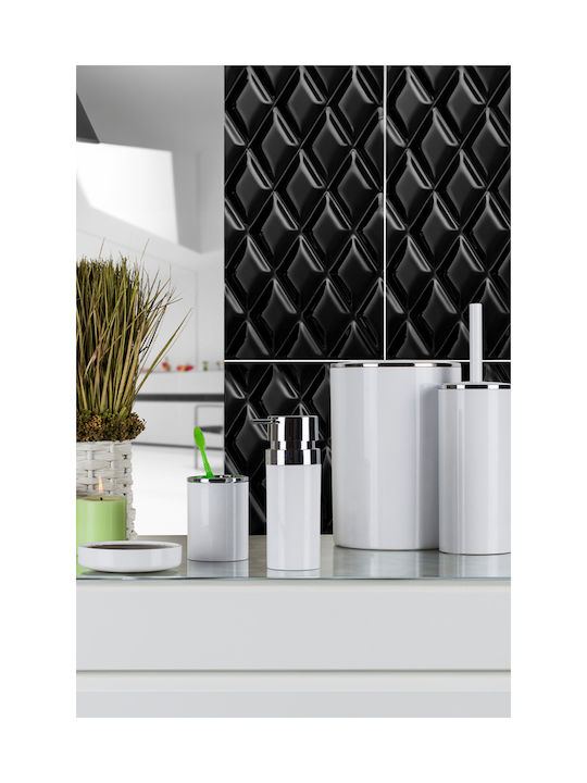 SteweHome Bathroom Accessory Set Plastic White 5 Pieces