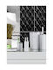 SteweHome Bathroom Accessory Set Plastic White 5 Pieces
