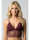 Women's Burgundy Sports Bra with Light Padding