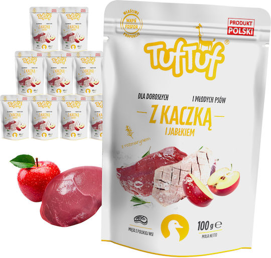 TufTuf Wet Dog Food Pouches With Duck 10x100gr