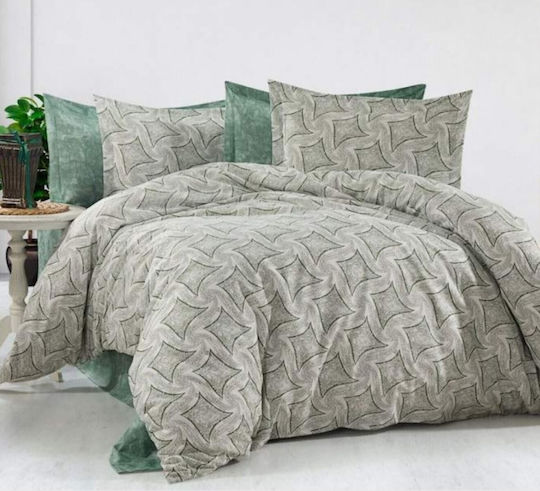 MayHome King Size Bed Sheets Set 280x240cm Geometric 4 Pieces
