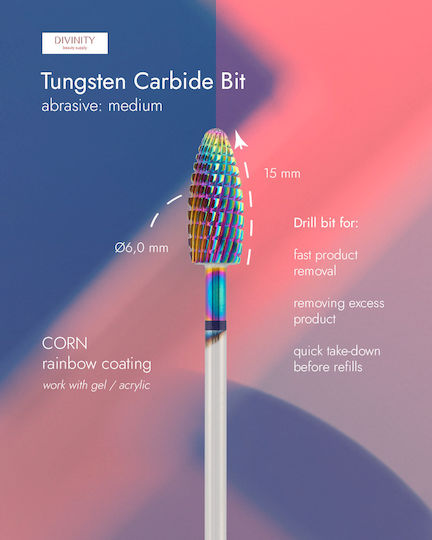 Divinity Beauty Supply Bormașină Pentru Unghii Freză Carbură Siguranță Albastră DBC-275B060R