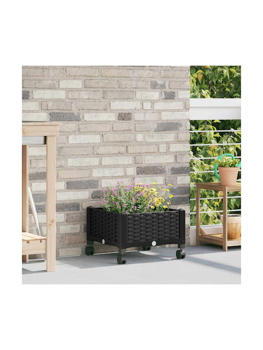 vidaXL Plastic Black Planter Box 40x40x29cm