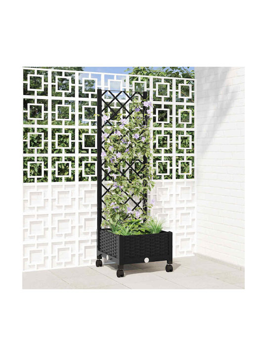 vidaXL Пластмасова Кутия За Саксии Черна 40x40x...