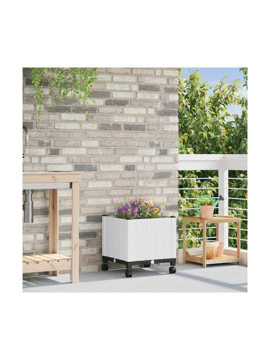 vidaXL Kunststoff Blumenkasten Weiß 40x40x48cm