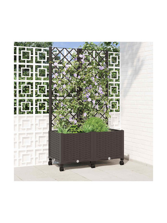 vidaXL Plastic Brown Planter Box 80x40x146cm