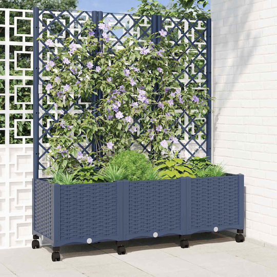 vidaXL Plastic Blue Grey Planter Box vidaXL Plastic Blue Grey Planter Box