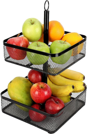 Belle Vous Obstschale Metallisch 2 Niveaus Schwarze 25.5x37cm Belle Vous Obstschale Metallisch 2 Niveaus Schwarze 25.5x37cm