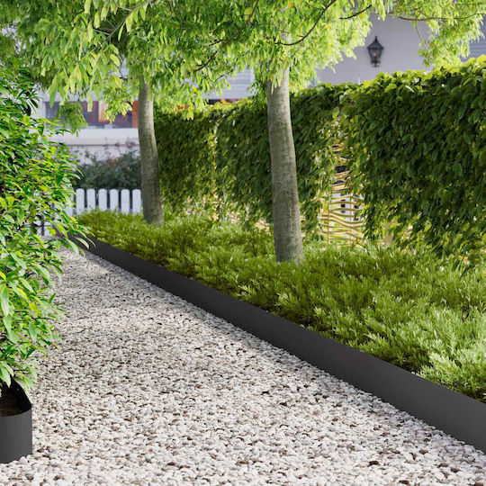 vidaXL Gardă Vie De Grădină Metalică Neagră 20cm x 1.03m 10 Bucăți