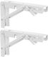 Foldable Metal Corner Shelf Bracket in White 2 Pieces 7741