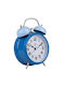 Avizar Analog Table Clock Bedroom Double Bell Elegant Blue