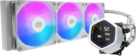 CoolerMaster Masterliquid Core Nex Digital 360 AIO CPU Liquid Cooling with 3 120mm Fans and ARGB Lighting White