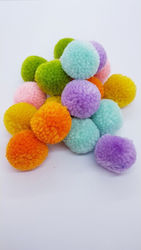 Plush Colorful Pastel Pom Poms 3cm 18 Pcs