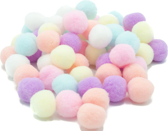 Pastell Plüsch Pom Poms Mix Farben 2cm 60 Stück